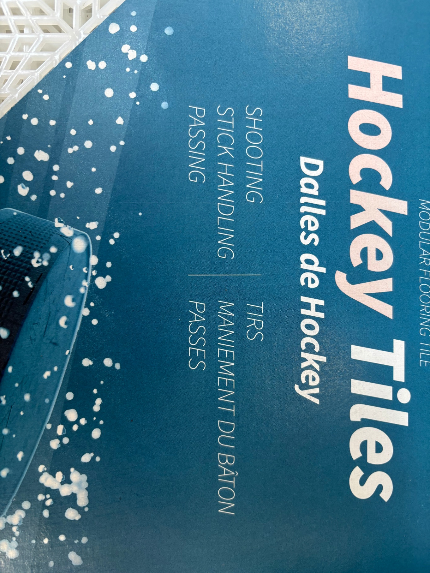 HockeyTrax retail box front — Hockey Tiles modular flooring